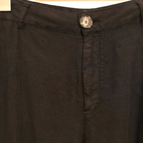 Zara size 6 black linen capri pants - Picture 3 of 6